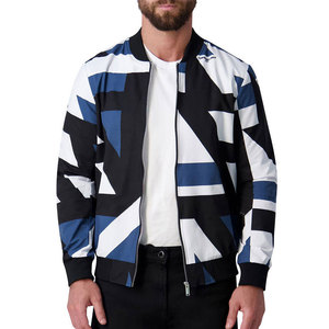 Blouson Bomber Homme Bleu Marine Col Montant Fermeture Éclair Couleur Unie Décontracté Respirant Polyester Vêtement d'Extérieur Automne - Product Image 5
