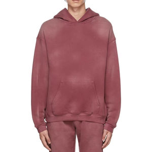 Sudaderas con Capucha para Hombre, de Invierno, con Logotipo Personalizado, Lavado Ácido, Color Sólido, 100% Algodón, Forro Polar, Transpirables, Resistentes al Viento, Precio al por Mayor, Alta Calidad - Product Image 1