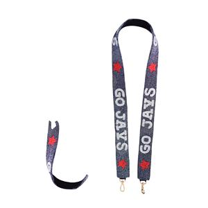 Star Go Jays, correa de monedero con cuentas, correas de bolsa de cuentas de semillas de oro blanco personalizadas, correa de cuentas para bolsos - Product Image 1