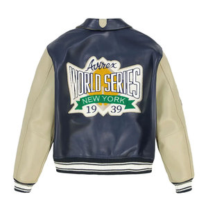 Wholesale Men's Premium <b>Winter</b> Black Avirex Leather <b>Jacket</b> Slim Fit Stand Collar Breathable Windproof Avirex Leather <b>Jackets</b> - Product Image 3