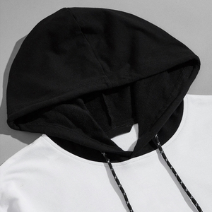 Unisex Color Blocking Hooded Tracksuit Full Sleeve Casual Cotton <b>Sweatshirt</b> With Side Pockets Elastic Waist Autumn Wear - Product Image 6