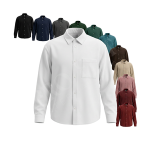 Camisa de Vestir de Manga Larga Personalizada OEM ODM con Bolsillo, Cierre de Botones, Informal, de Algodón Suave, Tela Personalizada, Corte Regular, Camisas de Oficina - Product Image 1
