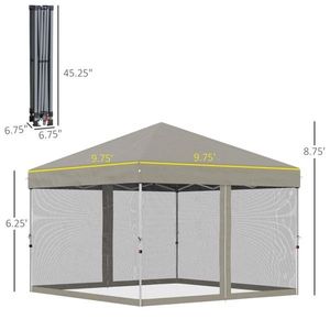 Tenda a baldacchino beige pop-up 3x3 metri - Product Image 2