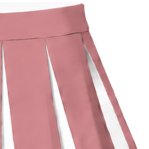 Jupe plissée rose poudré personnalisée par le fabricant pour la danse sportive féminine, uniforme de compétition, tenue de performance - Product Image 4