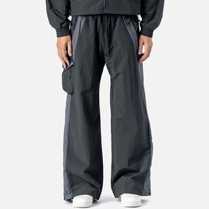 Pantalones Anchos Negros para Hombre, Cintura Elástica con Cordón, Casuales, Transpirables, Ligeros, con Bolsillos Laterales, Estilo Urbano - Product Image 3
