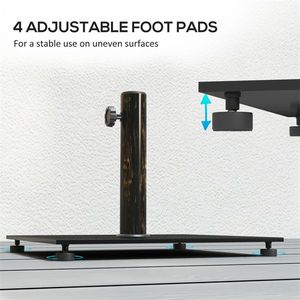 Ombrellone da Giardino Quadrato con Base in Acciaio Inox e Ferro per Patio, Ristorante, Hotel, Spiaggia - Consigliato per la Pioggia - Product Image 6
