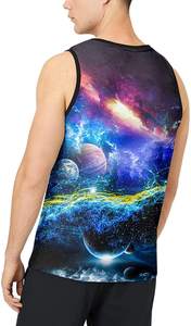 เสื้อกล้ามซับลิเมชั่นคอกลมแขนสั้นลำลองสำหรับผู้ชาย ขายส่งแบบกำหนดเองได้ - Product Image 3