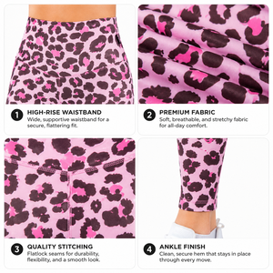 Leggings de Yoga de Cintura Alta con Estampado de Leopardo para Mujer, Pantalones de Yoga Elásticos, Leggings de Gimnasio, Ropa Deportiva, Pantalones de Running OEM - Product Image 4