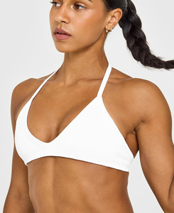 Sujetador deportivo de yoga para mujer 2026 de algodón y elastano con cuello halter, de secado rápido, de alto soporte, sin costuras, con cuello en V profundo, estampado digital, 160g - ¡Gran oferta! - Product Image 3