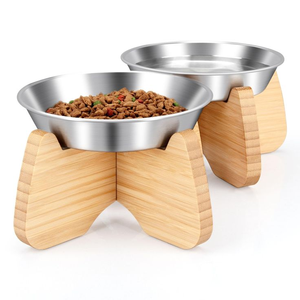 Tazón para Mascotas de Acero Inoxidable con Bonito Diseño para Perros Medianos, Material de Madera Ecológico Hecho en India, Venta al por Mayor - Product Image 3