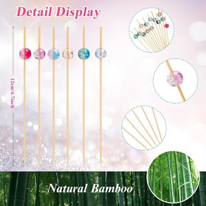 Paquete de 100 Palillos de Bambú de 4.7 Pulgadas de Largo para Cócteles, Aperitivos y Bebidas - Product Image 3