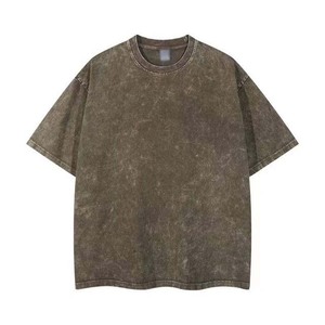 เสื้อยืดผู้ชายผ้าฝ้ายแท้ 100% หนัก 220 กรัม ซักย้อมสไตล์วินเทจ คุณภาพสูง ทรงโอเวอร์ไซส์ รับสกรีนโลโก้ เสื้อยืดผู้ชาย - Product Image 1