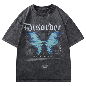 เสื้อยืดสตรีทแวร์วินเทจ 320gsm ล้างสีแบบแอซิดวอช พิมพ์ลายดิจิตอล ทรงโอเวอร์ไซส์ แขนสั้นสำหรับผู้ชาย ราคาขายส่ง - Product Image 1