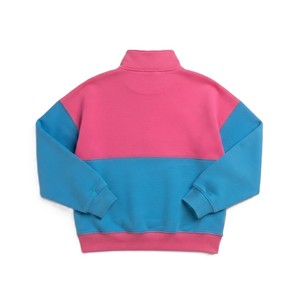 Trendy Women Color <b>Block</b> Quarter Zip Fleece Sweatshirts Custom Embroidery Kangaroo Pocket Private Label Hoodies OEM Manufacturer - Product Image 4