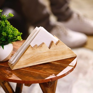 Porte-serviettes en bois moderne pour table, organiseur de mouchoirs durable fait à la main pour restaurant et hôtel - Product Image 4