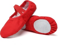 Zapatillas de Ballet DoGeek con Parte Superior de Lona Satinada Suave para Unisex, Profesionales, con Tacón Plano y Cinta, para la Escuela o el Hogar