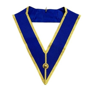 Collier de régalia maçonnique artisanal haut de gamme, brodé à la main avec bordure dorée en bullion, fournisseur britannique de régalia de loge de haute qualité - Product Image 3