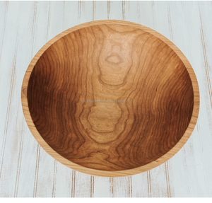 Tazón de sopa de ensalada de frutas de madera de Acacia hecho a mano rústico ecológico para uso en restaurantes de La India - Product Image 3