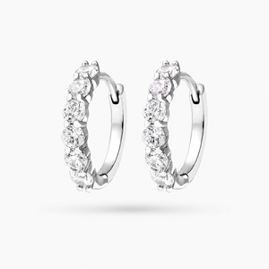925 Sterling Silver Moissanite Huggie Hoop Earrings VVS D Color Diamond Hoop Earrings For Women - Product Image 3