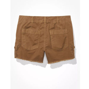 High Waist Woven Denim <b>Cargo</b> <b>Shorts</b> <b>Women</b> Breathable Solid Color Distressed Frayed Hem Button Fly Casual Style - Product Image 6