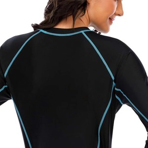 Wholesale Custom Women Athletic Anti-UV Rash Guard <b>Long</b> <b>Sleeve</b> Compression Tee Breathable Gym <b>Base</b> <b>Layer</b> UPF50+ - Product Image 4