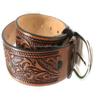 Ceinture de cow-boy élégante, fabriquée à la main, ceinture d'outillage en cuir western pleine fleur pour unisexe avec boucle en alliage et zinc tailles personnalisées - Product Image 4