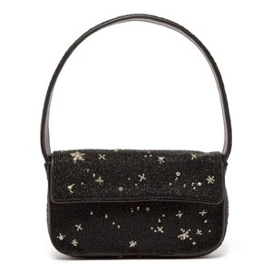 Bolso de Hombro Hecho a Mano con Cuentas Negras de Noche Estrellada |   Elegante Bolso de Mano con Cristales en Forma de Estrella para Mujer - Product Image 1