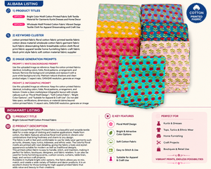 Tela de Algodón Estampada con Motivos de Colores Brillantes, Material Textil Suave para Prendas, Kurtis, Vestidos y Manualidades - Product Image 6