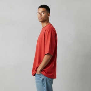 Camiseta roja extragrande para hombre con estampado de la marca Flame, manga corta, cuello redondo, estilo casual, de algodón, precio al por mayor. - Product Image 3