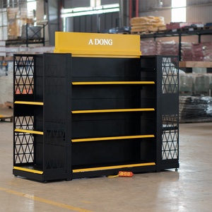 ชั้นวางสินค้าเหล็กแบบตั้งพื้นสำหรับร้านค้าปลีก รุ่น Heavy Duty พร้อมไฟ LED สองด้าน เคลือบสีฝุ่น ADONG A50 - Product Image 2