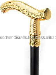 Bâton de marche pour hommes avec manche en laiton Bâton de marche en bois de style vintage Canne à manche en laiton massif Vintage Designer - Product Image 2