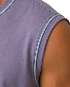 Camiseta sin Mangas para Hombre, Color Lavanda, de Algodón Premium, para Gimnasio, Fitness, Casual, Verano, Ligera, Transpirable, Ajuste Personalizado - Product Image 5