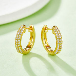 AMBER JEWELS Pendientes de Lujo T-1946 de Plata 925 con Moissanita de Corte Brillante, Engaste de Garra, Certificado GRA, Unisex, para Compromiso - Product Image 4