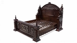 Cama Victoriana de Plataforma de Madera de Caoba Maciza Tallada a Mano, Color Marrón, Muebles para Dormitorio, Gran Oferta - Product Image 4