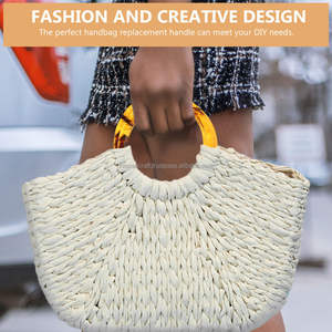 Design moderne 2025 Accessoires de sac Poignées en résine de couleur ambre Pièces de sac à main Anneau en D Poignées et accessoires en résine - Product Image 6