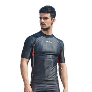 Vente en gros MARIUM Hommes Personnalisé Manches Courtes Protection UV Rash Guard avec 84% Polyester + 16% Spandex Tailles S-3L - Product Image 1