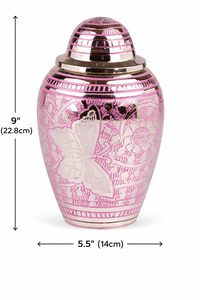 Urnes funéraires rondes en aluminium Art Déco faites à la main pour adultes, capacité 4-5L, impression personnalisée pour cendres humaines - Product Image 4