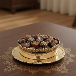 Ensemble de deux bols à chocolat en acier inoxydable avec assiette, décoration Ramadan, bol à chocolat pour table, pour Koweït, Qatar, Arabie Saoudite, Ramadan - Product Image 5