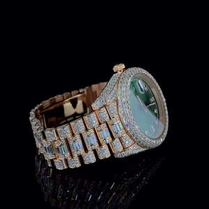 Reloj Unisex de Lujo Antiguo con Moissanita y Cuarzo, de Acero Inoxidable, con Caja Elegante de Cristal y Gemas Brillantes, Precisión Garantizada - Product Image 4