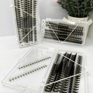 Wholesale Handmade Super Soft Black 0.05mm 0.07mm 3-20D Short <b>Premade</b> Volume <b>Fans</b> <b>Fan</b> Eyelashes Pointy Base Eyelash Extensions - Product Image 3