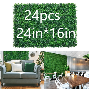 24 Pannelli di Siepe Artificiale 24x16 Pollici, Schermo Verde Realistico per Privacy, Decorazione per Giardino, Patio e Muri Esterni - Product Image 1