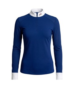 Women's Equestrian Base Layer <b>Mesh</b> Horse Riding Shirt <b>Long</b> <b>Sleeve</b> Quarter Zip Custom OEM - Product Image 1