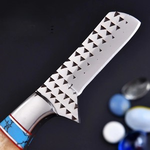 Nordic Forge Rasp Steel Cowboy Bull Cutter <b>Knife</b> With <b>Bone</b> & Turquoise <b>Handle</b> - Horizontal Carry Leather Sheath EDC <b>Knife</b> OEM - Product Image 2