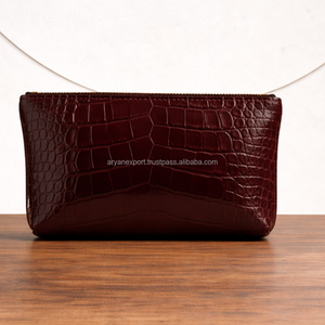 Neceser de Cuero con Grabado de Cocodrilo, Bolsa de Cosméticos de Viaje, Organizador con Cierre, Bolsa de Cuero Premium, Neceser Unisex Personalizado al por Mayor - Product Image 3