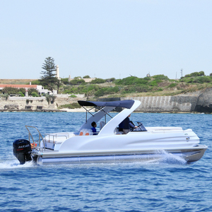 Bote Pontón Deportivo Moderno con Certificación CE, Motor Fuera <span class=keywords><strong>de</strong></span> Borda Opcional, Remolque, Consola Doble y Asientos Marinos - Product Image 3