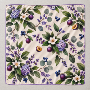 Custom Printed Fruit <b>Scarf</b> Square Tassel Soft Lightweight Womens Headscarf OEM ODM Manufacturer Wholesale - Product Image 2