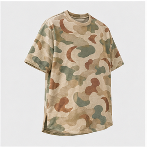 เสื้อยืดคอกลมแขนสั้นลายพรางสีเบจซีจทรงพระจันทร์เสี้ยวสำหรับผู้ชาย รุ่น MTS-CAMO-0050 - Product Image 4