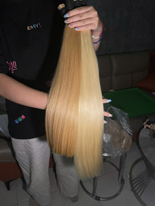 ผมแท้ 100% สีบลอนด์ ผมตรงแบบเป็นมัด ผมมนุษย์บริสุทธิ์ ต่อผมแบบเป็นช่อ - Product Image 4