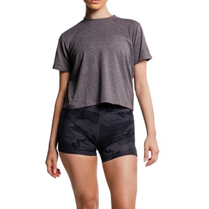 Camiseta Corta Holgada de Algodón 100% Ecológico para Mujer, Top Corto Sólido de Verano con Mangas Caídas - Product Image 1