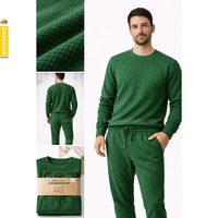 Ensemble 2 pièces de survêtement thermique décontracté pour homme, coupe oversize, avec sweat à capuche et pantalon de jogging, en tissu uni délavé à l'acide, collection automne, qualité premium, Elite Vanguard International